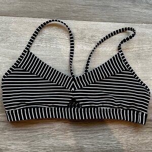 Lululemon Athletica Striped Sports Bra With Front Cut Out